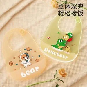 Baby Silicon Eating Bibs-3 pcs set